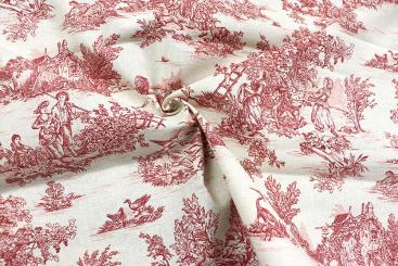 Baumwollstoff Toile - Erntedank - Rot 