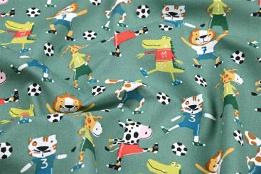 Baumwollstoff - Sportliche Tiere 