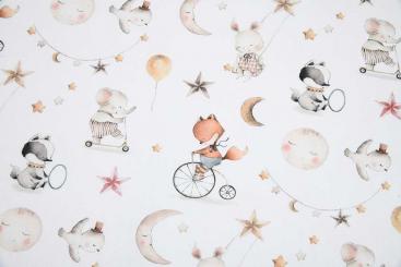 Baumwollstoff - Zirkustiere 