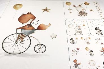 Baumwoll-Panel - Zirkustiere 