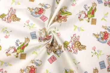 Baumwollstoff - Bilderbuch-Tiere 