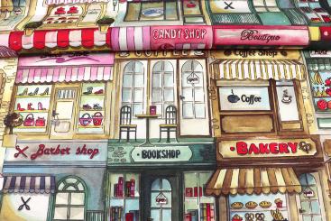 Baumwoll-Dekostoff - 280 cm - Bakery & Book Shop 