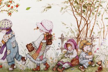 Baumwoll-Dekostoff Digitaldruck - Kleine Freundinnen 