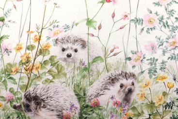 Baumwoll-Dekostoff Digitaldruck - Vergnügte Igel 