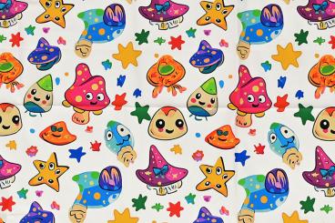 Popeline-Baumwollstoff mit Monster-Motiv 