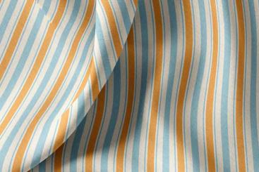 Baumwollstoff mit Streifen - Blau/Orange 