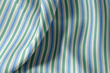 Baumwollstoff mit Streifen - Blau/Grün 