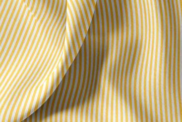 Baumwollstoff mit Streifen - Weiß/Gelb 