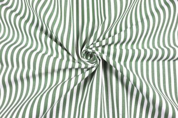 Baumwollstoff mit Streifen - Weiß/Grün 