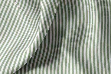 Baumwollstoff mit Streifen - Weiß/Grün 