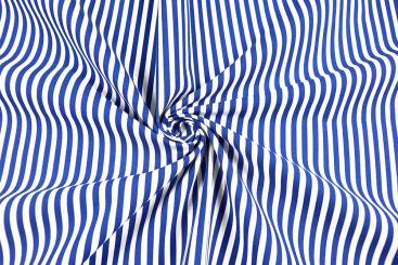 Baumwollstoff mit Streifen - Weiß/Blau 