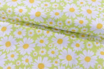 Baumwoll-Stoff mit Margeriten - 110 cm 
