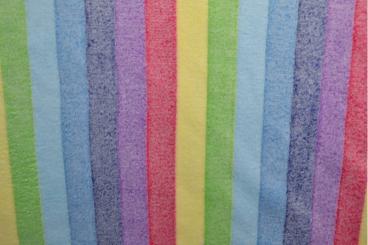 Kuschel-Fleece - Regenbogenstreifen - Pastell 