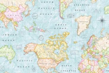 Deko-Stoff - Globus - Blau 