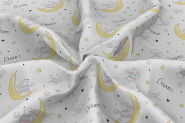 Voile Gardinenstoff - Hasen-Traumland 