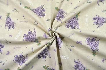 Lavendel-Idylle - Dekostoff in Leinenoptik 