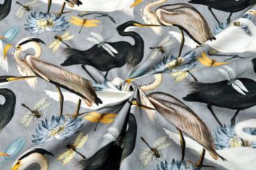 Baumwoll-Dekostoff Fotoprint - Tiere am See 