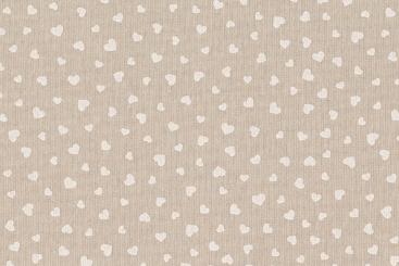 Dekostoff Leinenoptik - Happy Moments - Herzen 