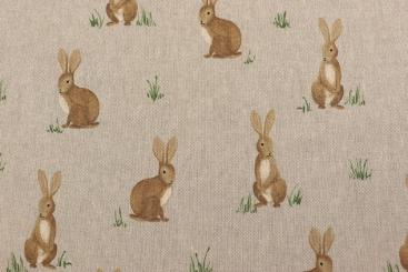 Fertig-Tischdecke Leinenoptik - Häschen - a: 120 x b: 160 cm 