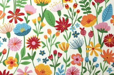 Dekostoff - Bunte Wiese 