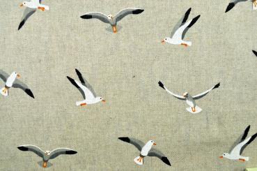 Dekostoff Leinen-Optik - Möwen-Himmel 