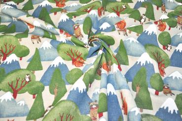 Dekostoff Leinen-Look - Winter Forest 