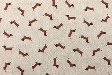 Dekostoff Leinenoptik - Tiny Teckel 