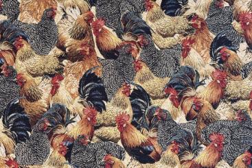 Gobelin-Dekostoff - Hühnerschar 