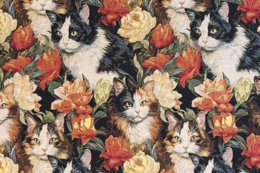 Gobelin-Dekostoff - Blumige Kätzchen 