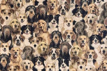 Gobelin-Dekostoff - Hunderudel 