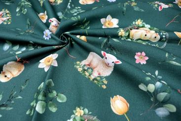 Dekostoff aus reiner Baumwolle mit Ostermotiv 