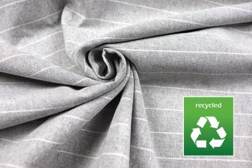 Dekostoff Recycling Leinenlook - Streifen - Grau - 280 cm breit 