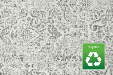 Dekostoff Recycling - Vintage Ornaments - Grau - 280 cm breit 