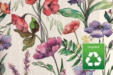 Dekostoff Recycling - Aquarellblüten - 280 cm 