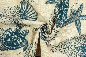Dekostoff Leinen-Optik - 280 cm - Tiefsee-Traum 