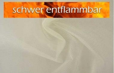 Tüll-Stoff - 300 cm - schwer entflammbar - Creme 
