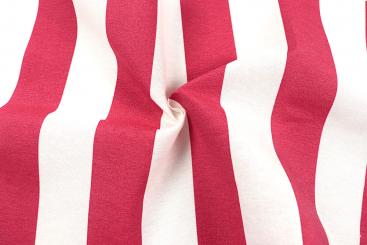 Deko-Stoff - Blockstreifen - 280 cm - Rot/Weiß 