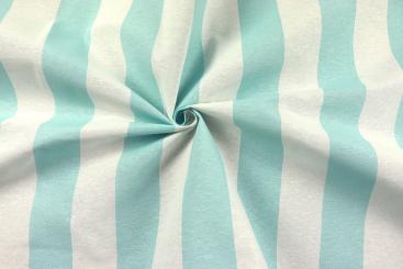 Deko-Stoff - Blockstreifen - 280 cm - Türkis/Weiß 