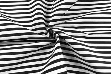 Deko-Stoff - Querstreifen - 280 cm - Schwarz/Weiß 