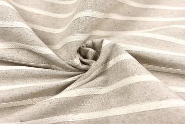 Jacquard-Stoff in Leinenoptik mit Zopf-Streifen - 280 cm 