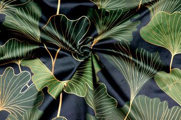 Dekostoff Samt - Digitaldruck - Ginkgo by Night 