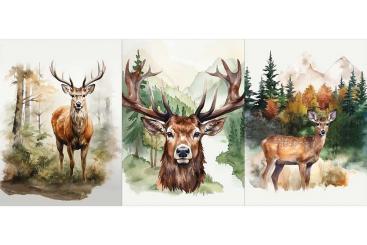 Panel - 3 Motive - Landhaus-Hirsch 