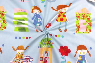 Deko-Stoff premium - Puppy - Dollys - 280 cm - Hellblau 