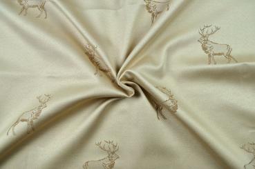 Dekostoff zweiseitiger Jacquard - Hirsche - Creme 