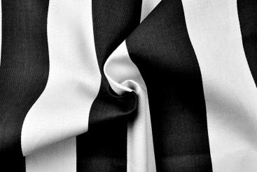 Baumwoll-Köper - Blockstreifen - Schwarz 