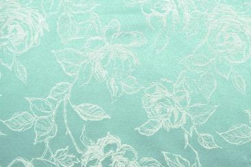 Jacquard Light Roses - Türkis/Creme 