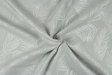Feather - Dekostoff Jacquard - Hellgrau/Creme 