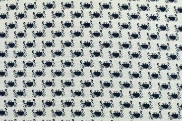 Krabben - Dekostoff Jacquard - Creme/Marine 