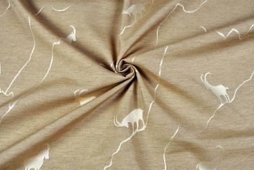 Dekostoff zweiseitiger Jacquard - Tiroler Steinbock - Beige/Creme 