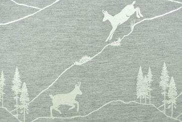 Jacquard-Dekostoff zweiseitig - Gämse - Grau/Creme 